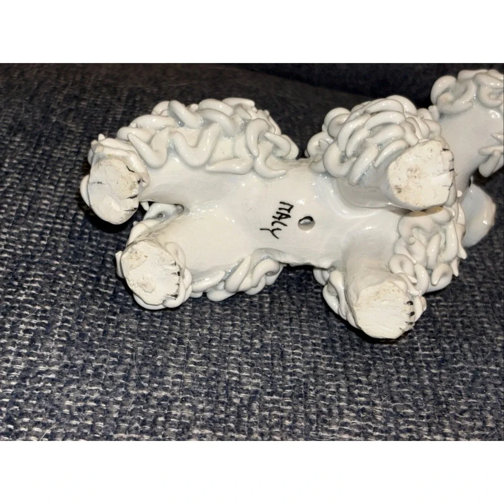 VTG Italian Porcelain Spaghetti Poodle Dog Figurines Set of 2